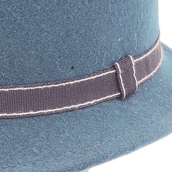 Vintage Wool Green Black Ribbon Cloche Hat - Picture 2 of 8